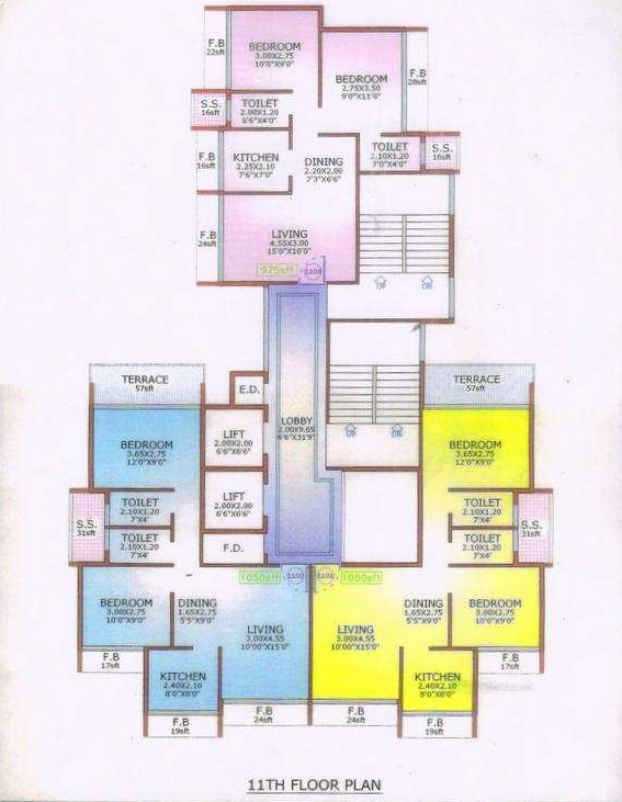 2 bhk Flat for Sale Carpet 800 Sq.ft.