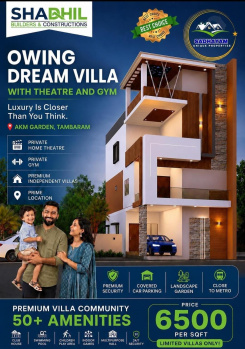 3 BHK Villa for Sale in West Tambaram, Chennai (1600 Sq.ft.)