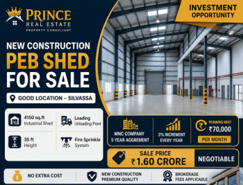Industrial PEB Shed for Sale with Running Rent Income at Silvassa