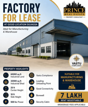 32000 sq.ft New Shed at Good Location Silvassa
