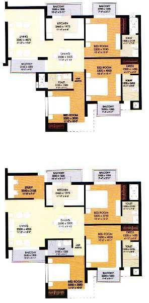 3 BHK Flat for Sale At Indore (1675 Sq.ft.)