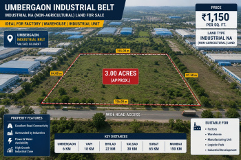 Industrial Land / Plot for Sale in Umbergaon, Valsad (3 Acre)