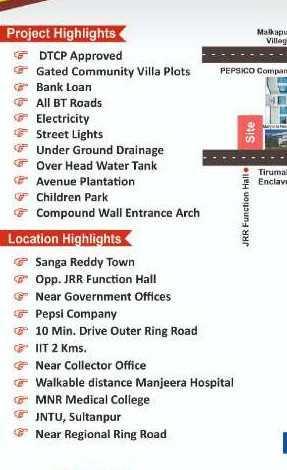 Gated community Villa plots @ Sangareddy Town, Hyderabad
