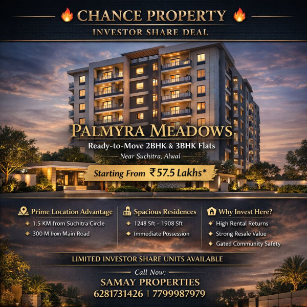 Investor Share Ready To Move 2bhk & 3bhk Flats For Sale @ Suchitra , Alwal