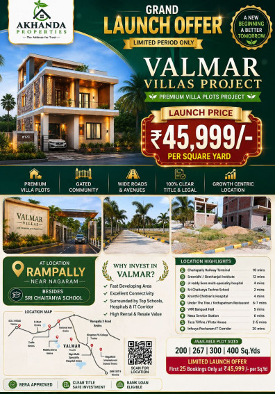 GHMC APPROVED RESIDENTIAL PLOTS FOR SALE @ NAGARAM , ECIL