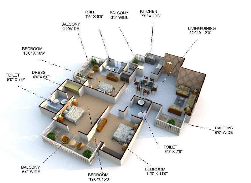 3 BHK Flats & Apartments for Sale in Sector 70, Gurgaon (1865 Sq.ft.)