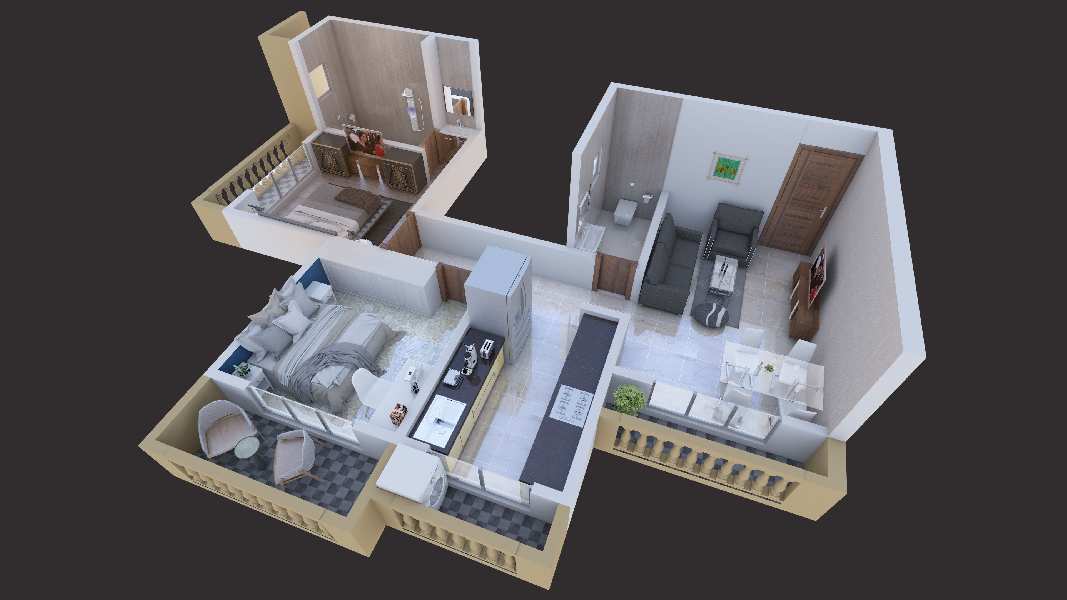 2 BHK Flats & Apartments for Sale in Anjurphata, Thane (1045 Sq.ft.)