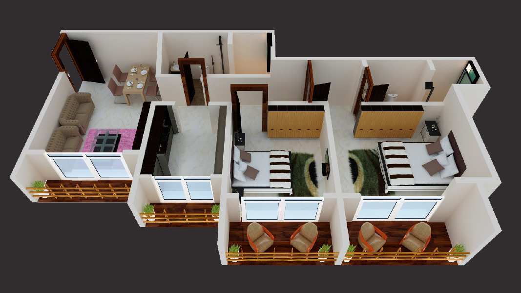 1 BHK Flats & Apartments for Sale in Anjurphata, Thane (690 Sq.ft.)