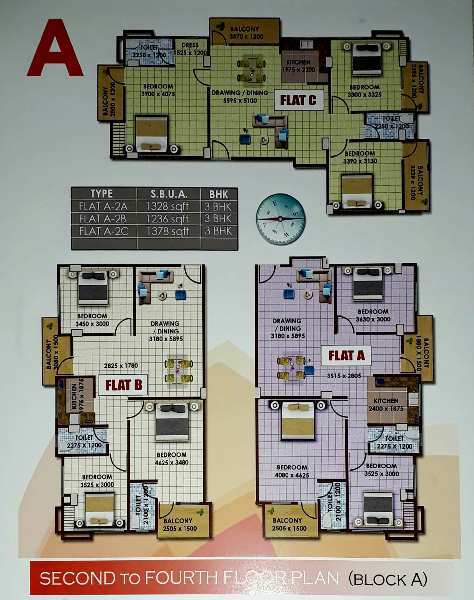 3 BHK Flats & Apartments for Sale in Six Mile, Guwahati (1345 Sq.ft.)