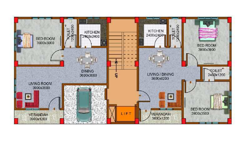 3 BHK Flats & Apartments for Sale in VIP Road, Guwahati (1212 Sq.ft.)