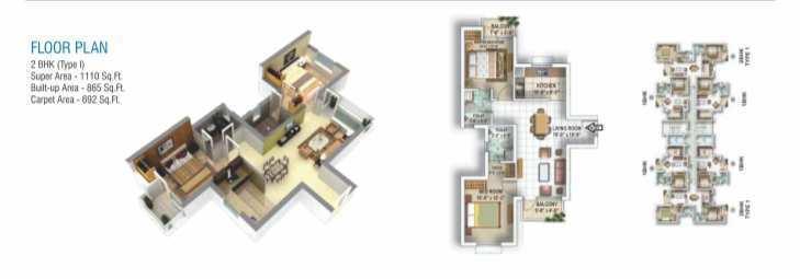 2 BHK Flats & Apartments for Sale in Sector 4A, Bahadurgarh (1001 Sq.ft.)