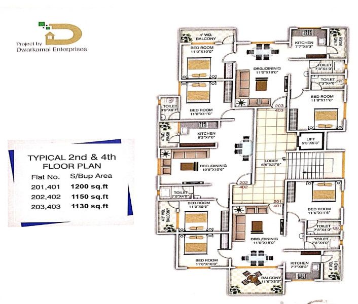 2 BHK Flats & Apartments for Sale in Amar Nagar, Nagpur (1130 Sq.ft.)