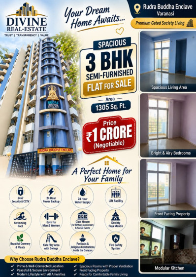 3 BHK Flats & Apartments For Sale In Paharia, Varanasi (1305 Sq.ft.)