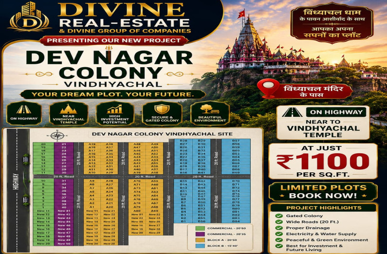 Residential Plot for Sale in Vindhyachal, Mirzapur (1000 Sq.ft.)