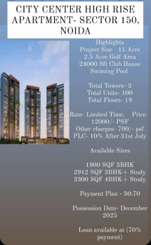 3 BHK Flats & Apartments for Sale in Sector 150, Noida (2900 Sq.ft.)