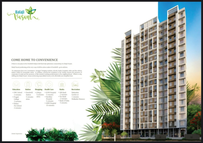 1 BHK Flats & Apartments for Sale in Dombivli East, Thane (625 Sq.ft.)