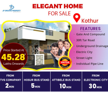 2 BHK Individual Houses / Villas for Sale in Hosur (800 Sq.ft.)