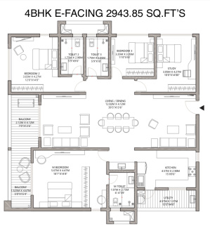 3 BHK Flats & Apartments for Sale in Kokapet, Hyderabad (2351 Sq.ft.)