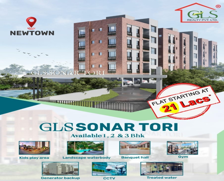2 BHK Flats & Apartments for Sale in New Town, Kolkata (680 Sq.ft.)