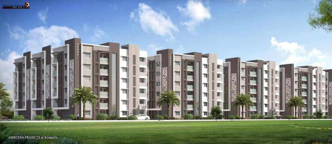 3 BHK Flats & Apartments for Sale in Kompally, Secunderabad (1552 Sq.ft.)