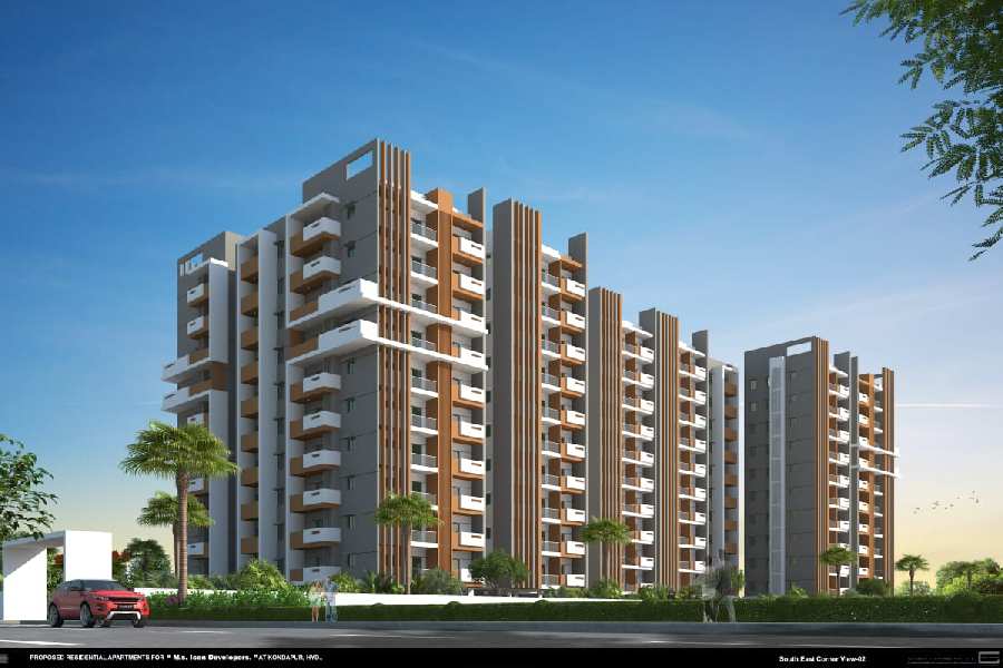 3 BHK Flats & Apartments for Sale in Kondapur, Hyderabad (1320 Sq.ft.)