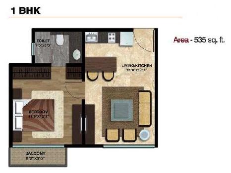 1 BHK without Balcony Apartment At Alibag, 12.23 Lac