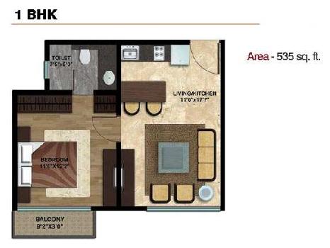 1 BHK with Balcony Apartment At Alibag.13.35 Lac