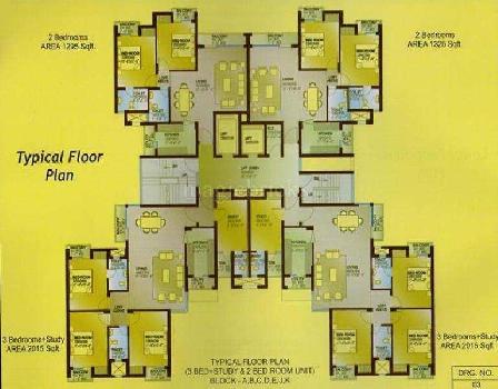3 BHK Flat for sale at Sushant Golf City