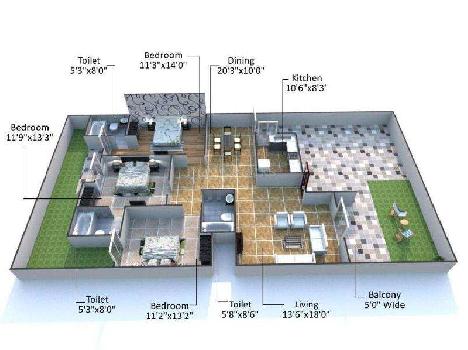 3 BHK Flats & Apartments for Sale in Sitapur Road, Lucknow