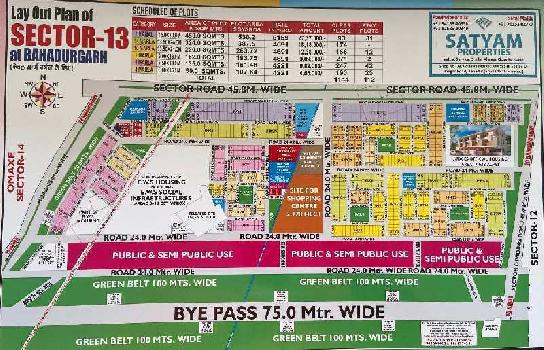 388 Sq. Yards Residential Plot for Sale in Sector 13, Bahadurgarh