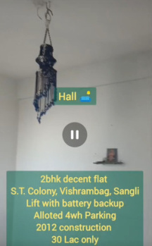 2 BHK Flats & Apartments for Sale in ST Colony, Sangli (800 Sq.ft.)