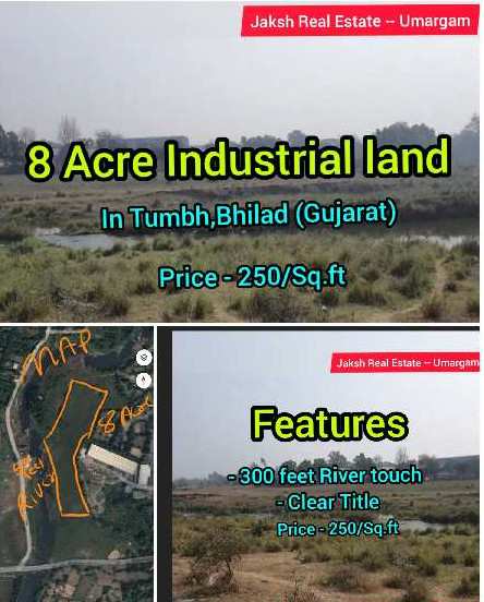 8 Acre Industrial Land / Plot for Sale in Bhilad, Valsad