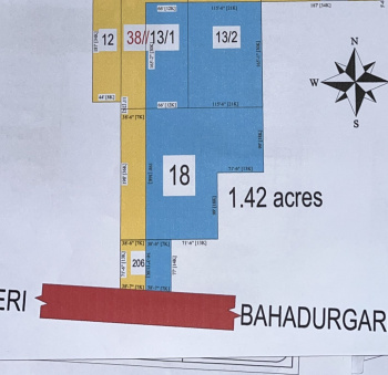 Industrial Land / Plot for Sale in Bahadurgarh Bypass, Bahadurgarh (1.5 Acre)