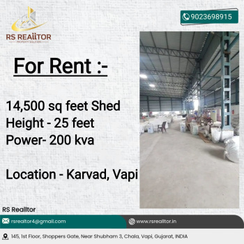 Factory / Industrial Building for Rent in Karwad, Vapi (14500 Sq.ft.)