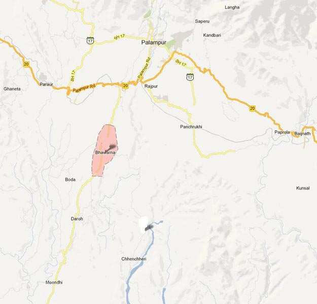 6 Karnal(2870 Yrds) land for sale, Bhawarna Khera Road, Kangra,Himachal Pradesh