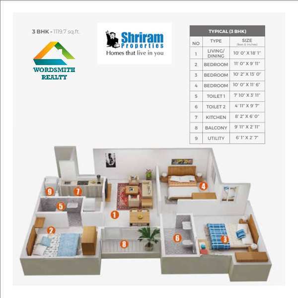 2 BHK Flats & Apartments for Sale in Uttarpara, Hooghly (828 Sq.ft.)