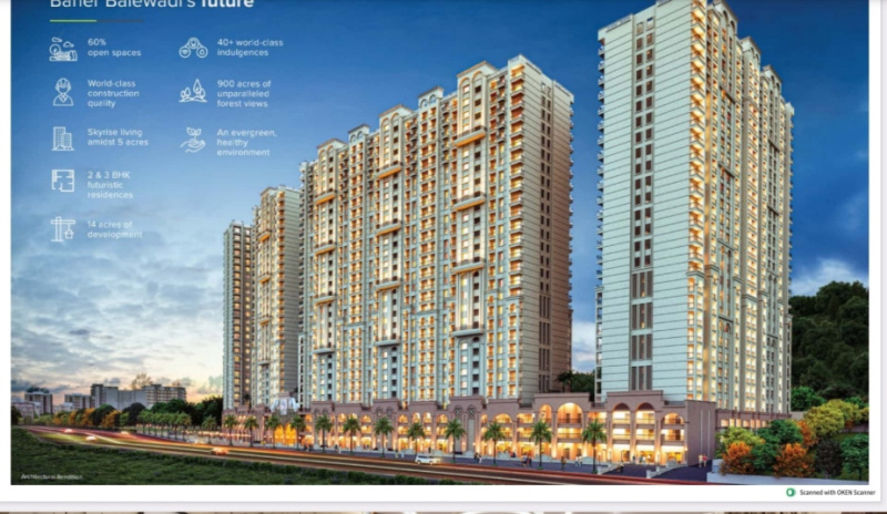 2 BHK Flats & Apartments for Sale in Baner Highway Side Road, Pune (823 Sq.ft.)
