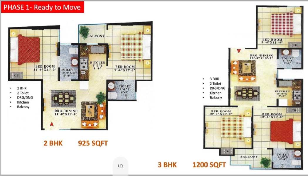2 BHK Flats & Apartments for Sale in Sector 123, Noida (950 Sq.ft.)