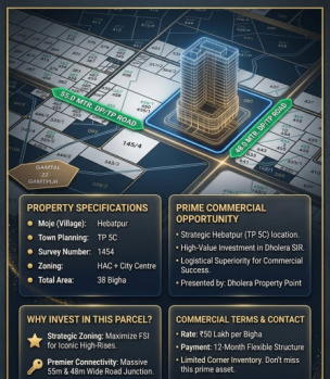 Commercial Lands /Inst. Land for Sale in Dholera, Ahmedabad (36784 Sq. Yards)