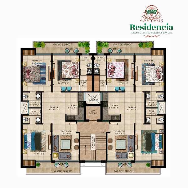 3 BHK Flats & Apartments for Sale in Ambala Highway, Zirakpur (1450 Sq.ft.)