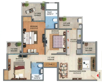 Flats & Apartments for Sale in Techzone 4, Greater Noida (1417 Sq.ft.)