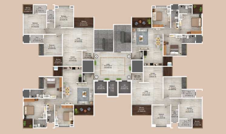 2 BHK Flats & Apartments for Sale in Ravet, Pune (950 Sq.ft.)