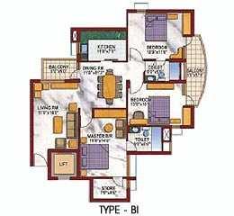3BHK Flats & Apartments for Sale At  Sector 93, Noida (1415 Sq.ft.)