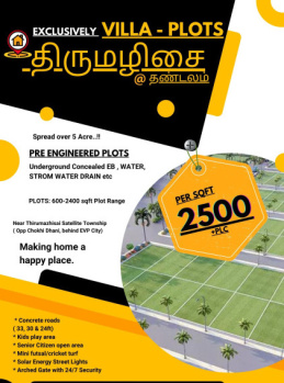 880 Sq.ft. Residential Plot for Sale in Poonamallee, Chennai