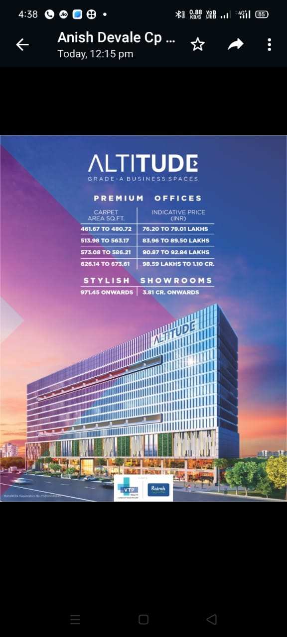 461 Sq.ft. Office Space for Sale in Wakad, Pune