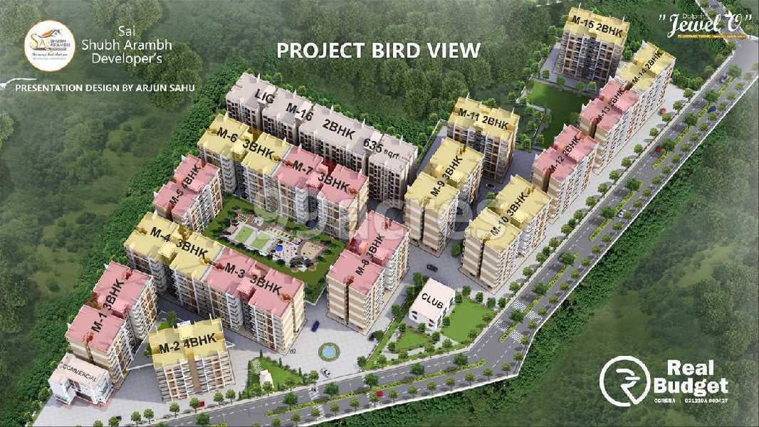 3 BHK Flats & Apartments for Sale in New Dhamtari Road, Raipur (1435 Sq.ft.)
