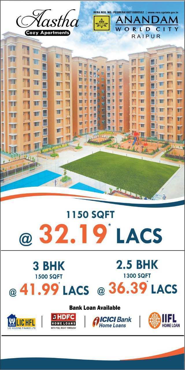 2 BHK Flats & Apartments for Sale in Kachna, Raipur (1300 Sq.ft.)
