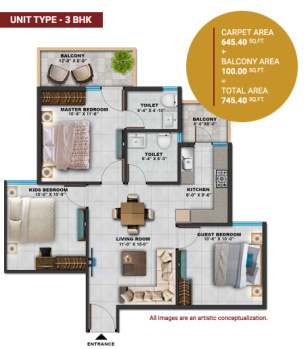 3 BHK Flats & Apartments For Sale In Sector 45, Faridabad (745 Sq.ft.)