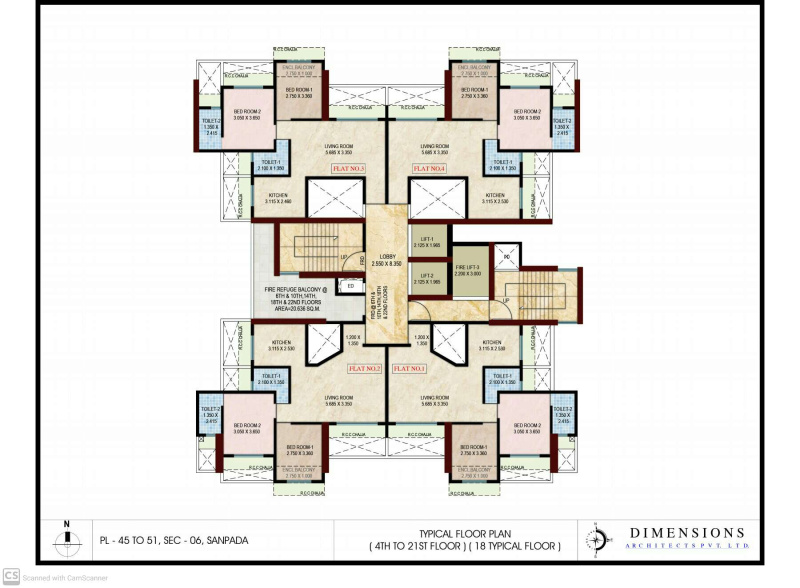 2 BHK Flats & Apartments for Sale in Sector 6, Navi Mumbai (1100 Sq.ft.)