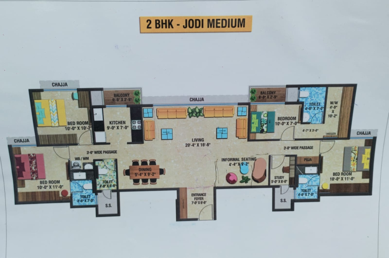 2 BHK Flats & Apartments for Sale in Sector 9, Navi Mumbai (656 Sq.ft.)